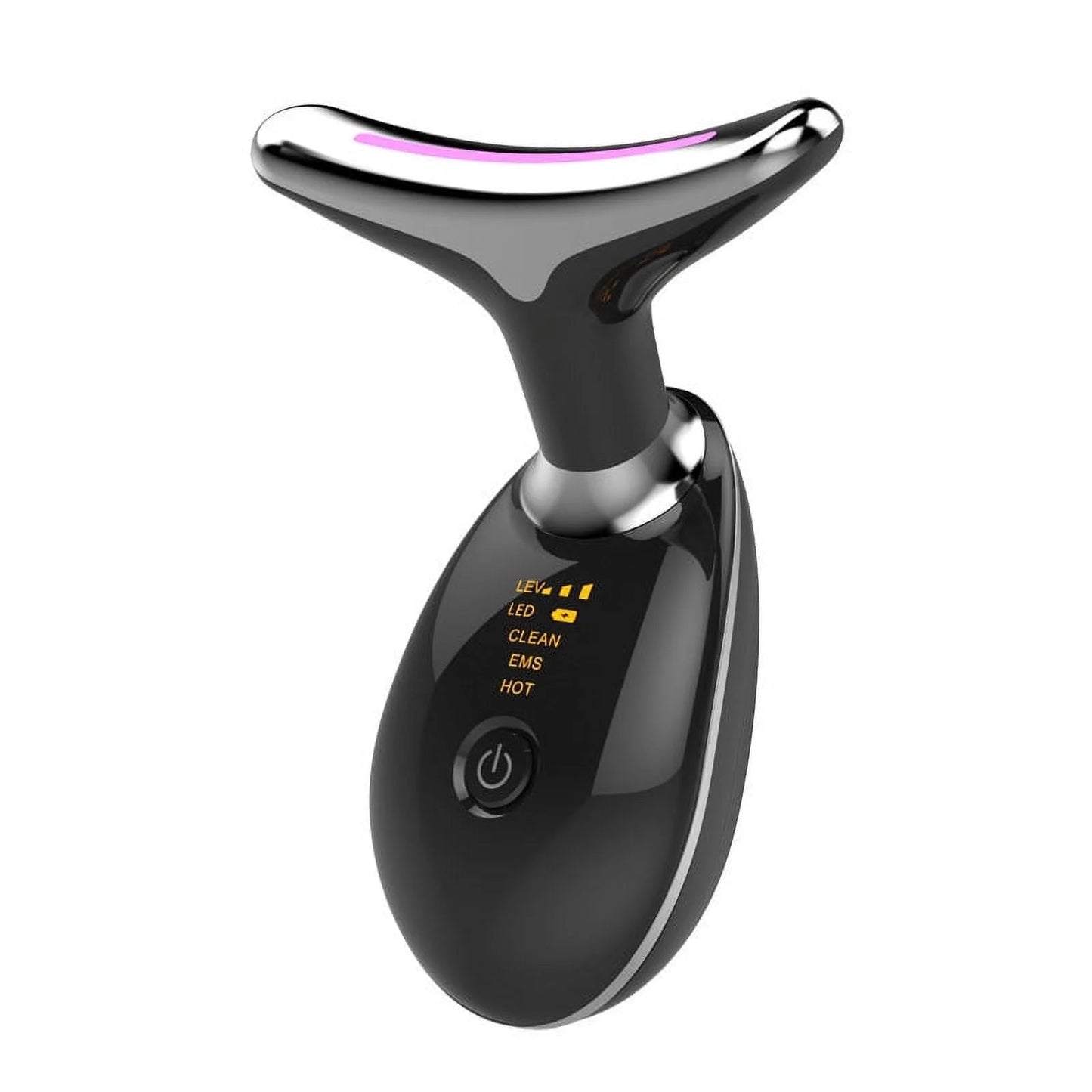Red Light Therapy for Face, 7 Color LED Face Skin Rejuvenation for Face & Neck Beauty Device,  Neck Tightening Device, Glossy Black